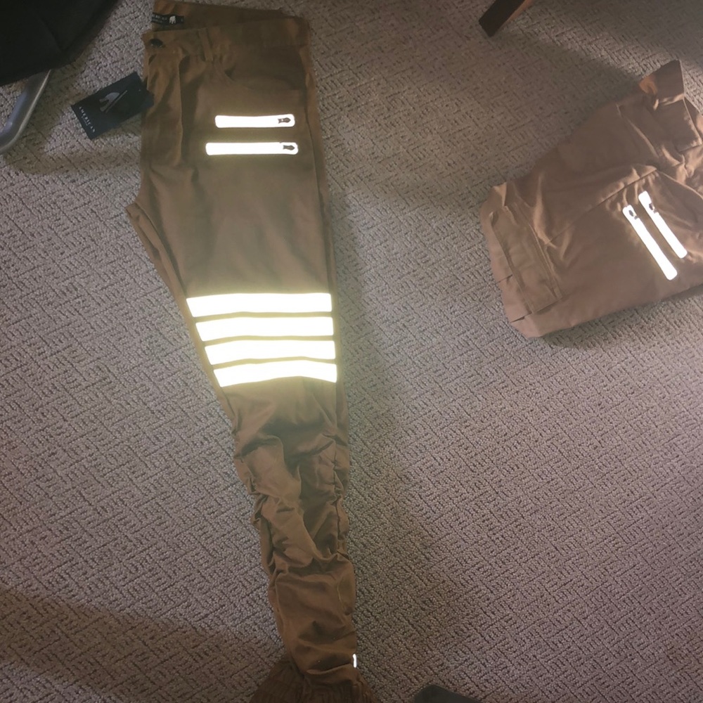 American Stitch cuffed reflective khaki pants